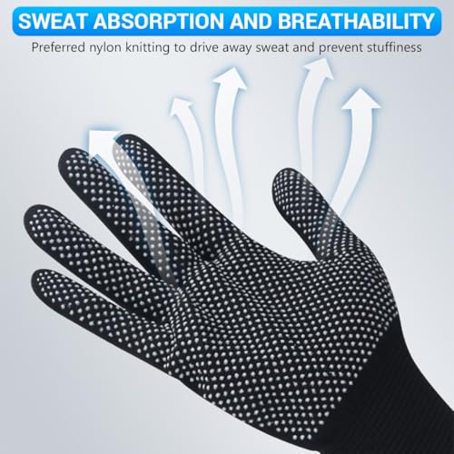 Proberos® 4 Pairs Nylon Work Gloves Full Palm Anti-Slip Design Breathable Stretchy Working Riding Protective Outdoor Cotton for Repairman Cricket Cycling Fitness Sport 2PCS