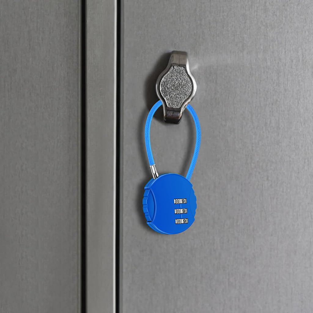 HASTHIP 2Pcs Luggage Number Lock - 3 Digit Zinc Alloy Combination Lock Padlock, Outdoor Waterproof Padlock for School Gym Locker, Sports Locker, Fence, Toolbox, Gate, Case, Hasp Storage (Black&Blue)