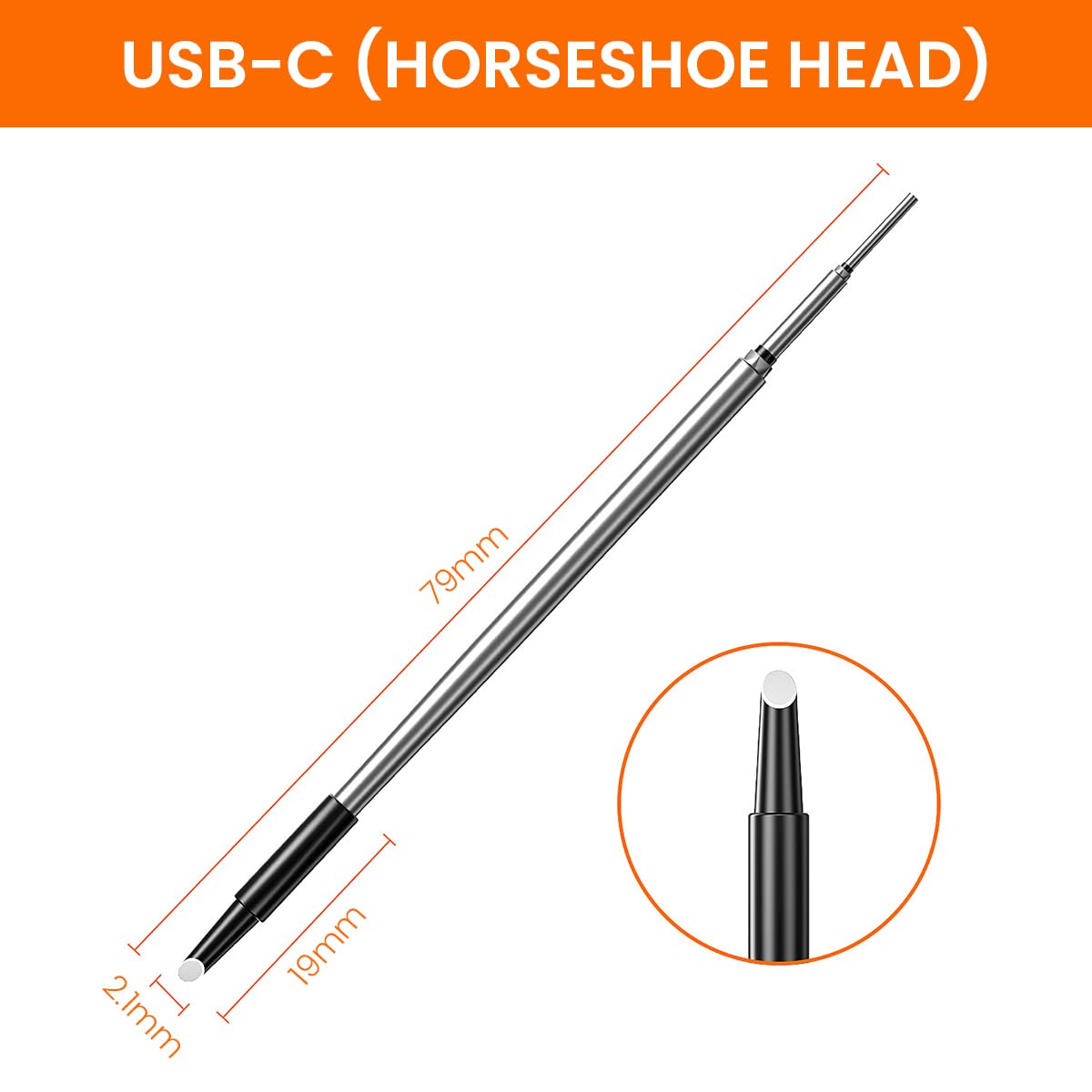 Serplex 2Pcs Tips for USB 5V8W Soldering Iron Tool Welding Solder Tips Ceramic Heating Component High Conductivity Replacement Tips for Soldering Iron Pen Soldering Iron Tool Accessories
