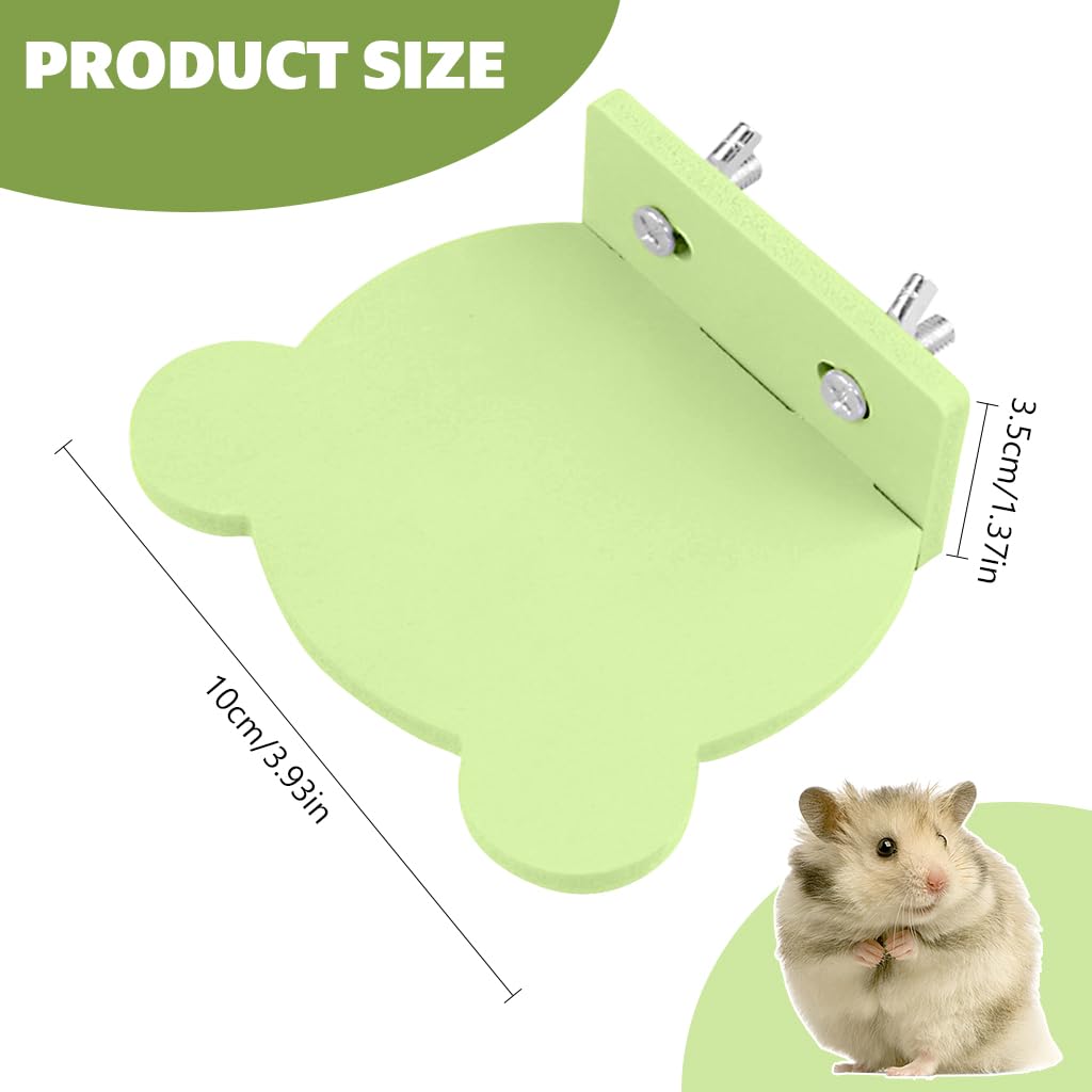 Qpets Hamster Standing Board for Cage PVC Cartoon Jumping Board Screw Fixed Stand Platform Small Pet House Decor Bird Cage Decor, 15x10x1.5cm