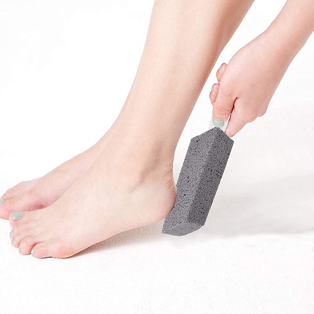 HASTHIP Toilet Cleaner Brush with Handle 2 PCS, Pumice Stone for Toilet Cleaning, Paint& Pool Tile Cleaner Brush for Kitchen/Bath/Pool/Household Cleaning