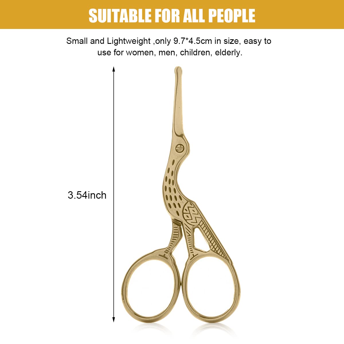 HASTHIP Gold Nose Hair Trimmer,Ear & Nose Hair Scissors for Men,Multipurpose Small Beard Scissors,Women Eyelashes Eyebrow Scissors,Safety Blunt Tip for Facial Hair Moustache with Storage Box