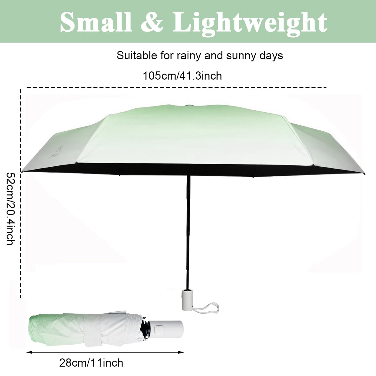 PALAY Automatic Folding Umbrella for Women Rain & Sun Proof, UV Umbrella with 8 Strong Fiber Ribs, Gradient Modern Style Umbrella for Travel, UPF 50 + Auto Open Umbrella for Sun Protection