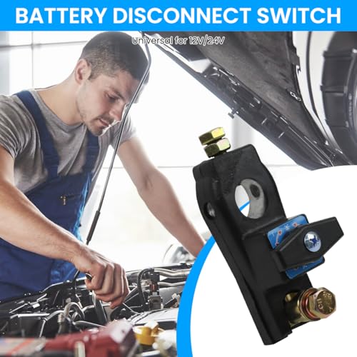 STHIRA® 12/24V Battery Disconnect Mechanical Switch Prevents Drain Maintenance Manual Cut-Off For Vehicles Trucks Motorcycles 8 Way RVs Boats Black 3PCS