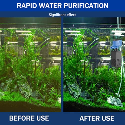 Qpets Aquarium Filter with Oxygen Supply Quiet Fish Tank Aquarium Filter for Small Medium Fish Tank Suction Cup Wall Mounting Aquarium Filter Plug and Go Aquarium Filter