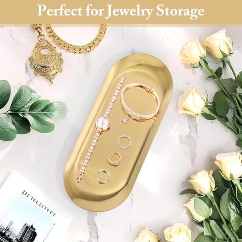 HASTHIP® 4PCS Golden Trays Stainless