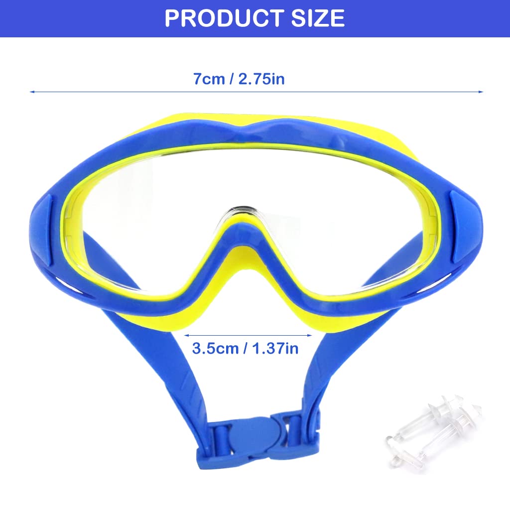 Proberos 4Pcs Professional Swimming Gear, Adult Swimming Goggles Silicone Swimming Cap Set of 4Pcs with Ear Plugs & Nose Clip UV Protection Goggles Anti Fog Swim Goggles with Storage Case