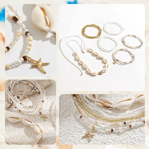 SANNIDHI® 12PCS Boho Waist Chains Seashell Charm Beaded Layered Belly Chain Wear Beach Fashion Jewelry Kamarband Dance