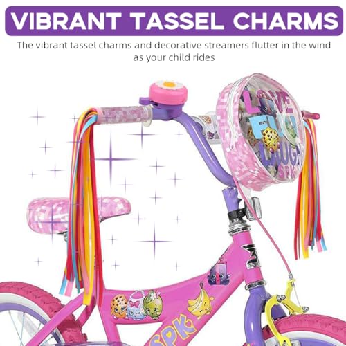 Proberos® Kids Bike Bell with Daisy Flower Pink Dome 3PCS Tassels Guardian for Children's Bikes and Scooters