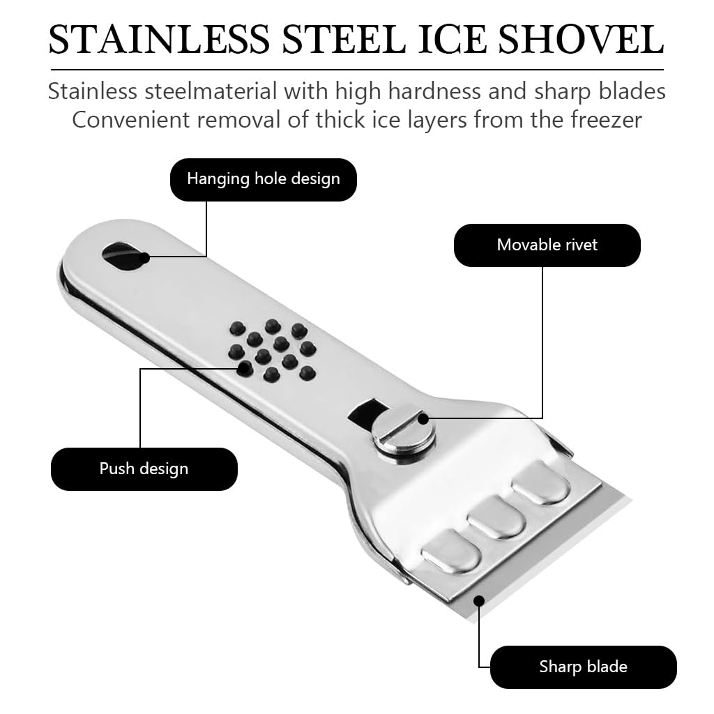 HASTHIP Ceramic Hob Scraper with 5 Blades, Wall Scraper Tool, Stainless Steel Hob Scraper with Blade Protection, Cleaning Scraper for Removing Stains on Stove, Glass and Ceramic (Silver)