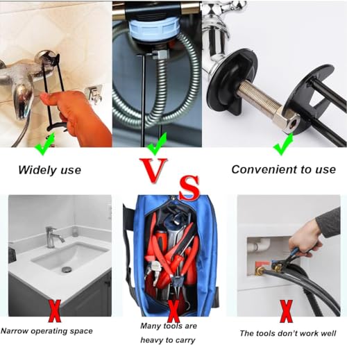 Serplex® 6PCS Sink Wrench Multi Purpose Four-jaw Universal Metal Screws Removal Tool for Sizes 7 Nuts Carbon Steel Kitchen Plumbing Tools