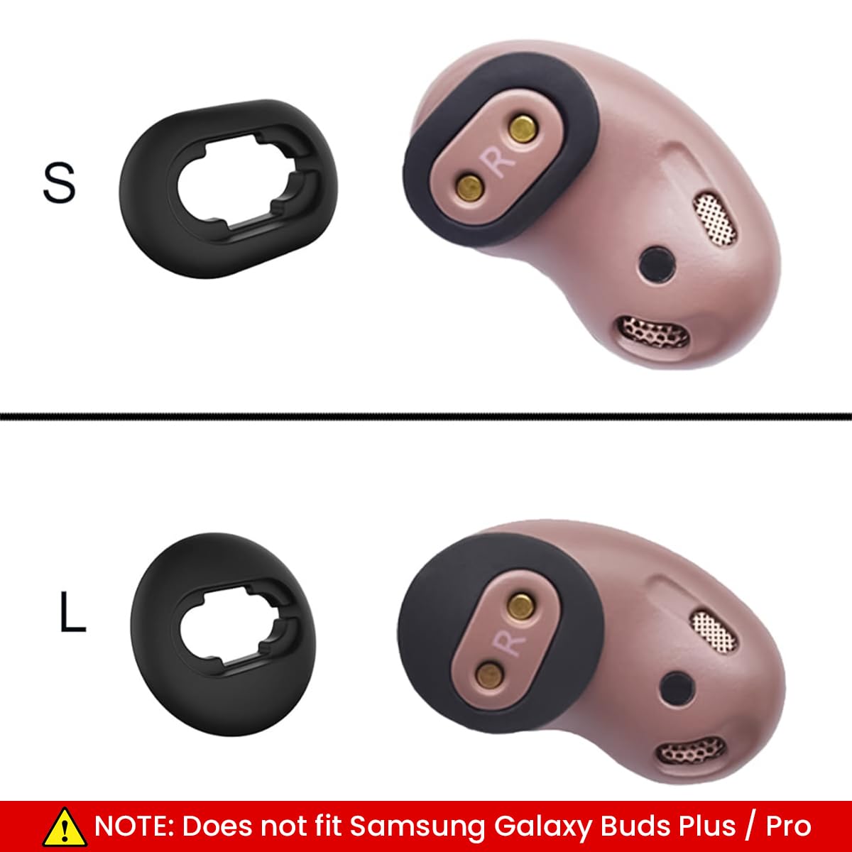 Verilux 6 Pairs Earbuds Tips for Galaxy Buds Live, Protective Ear Tips Silicone Eartips Adapter Ear Wing Tips Replacement Rubber Earbuds Tips Non-Slip Sound Leakproof Earbuds Cover Accessories (S/L)