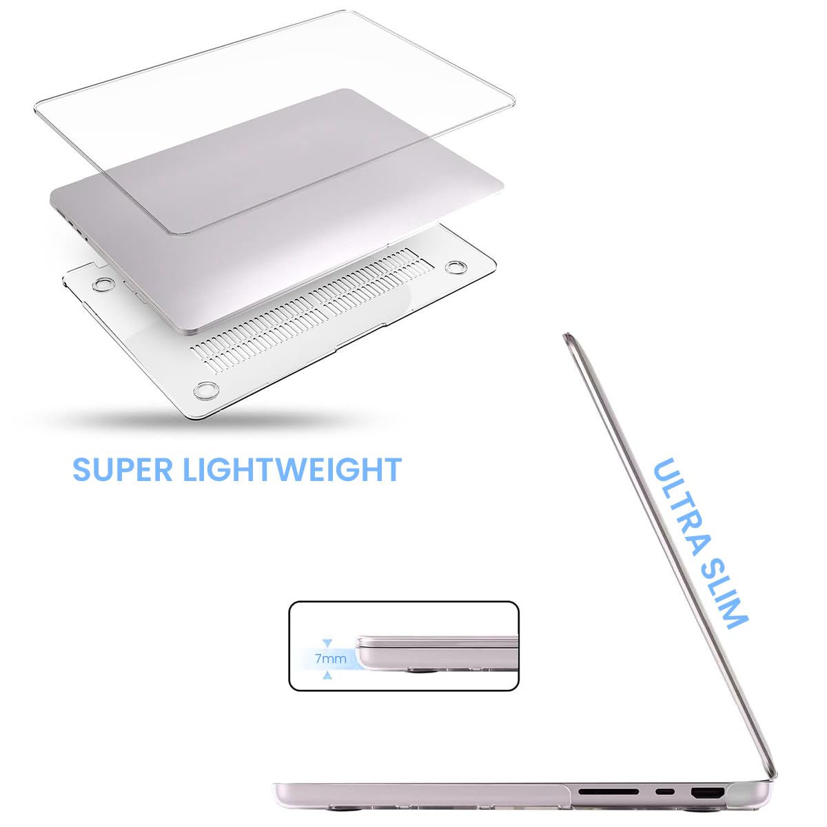 ZORBES Laptop Case Laptop Cover 14-inch Compatible with MacBook Pro M3 A2918 A2992 M2 M1 A2779 A2442 Touch ID, 2021-2023 Released, with Keyboard Dustproof Skin Cover & Screen Portector