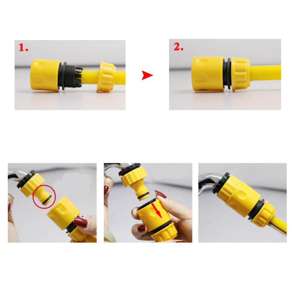 ZIBUYU Hose Quick Connectors Water Pipe Fast Fitting Connector Tap Adapter Set for Garden Wash Car Hose Pipe Female Adapter Water Sprayer and Standard Hose Pipe Fitting Adapter - 5 Pcs