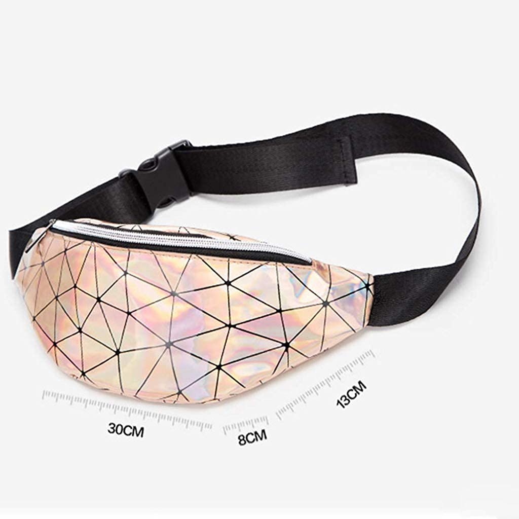 PALAY Waist Bag Ladies Outdoor Summer Sports Lightweight Waist Bag Silver For Women