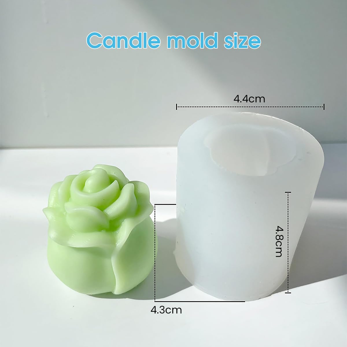 HASTHIP 2Pcs Flower Silicone Molds Resin Candle Mold, 3D Bloom Rose Peony Fondant Mold, Silicone Molds for Soy Wax, Beeswax, Candle Making, Resin Polymer Clay Craft Gift
