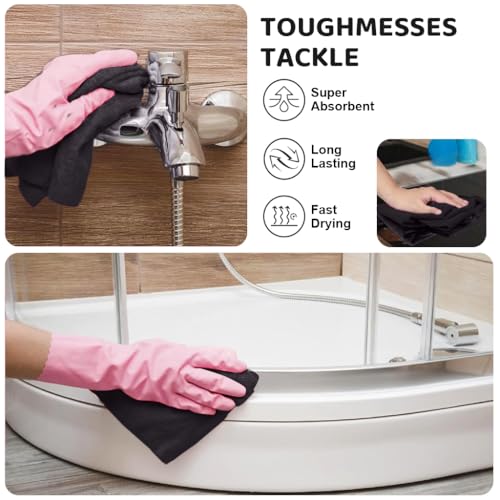 HASTHIP® 50 Pack Microfiber Cleaning Cloth Roll 9.8 inches Car Precut Reusable Polyester Kitchen Wipes Non-Scratch Towel for Bowl Pots Countertop in-car 2PCS