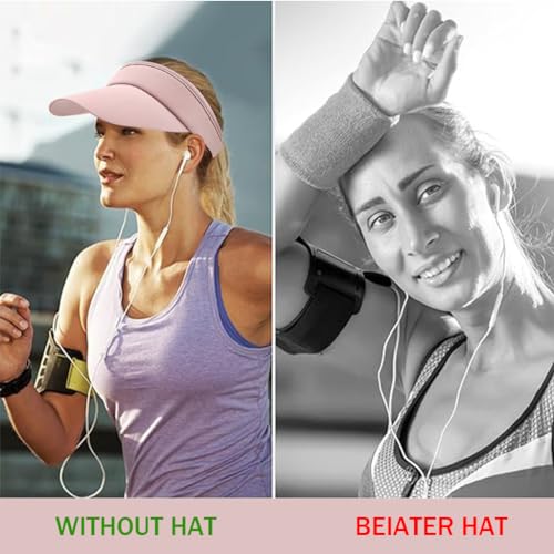PALAY Women Sun Visor Hat Wide Brim Sun Visor Hat UPF 50+ Sun Visor Hat Summer Ice Silk Lightweight Sport Sun Visor Hat for Running, Sport, Jogging