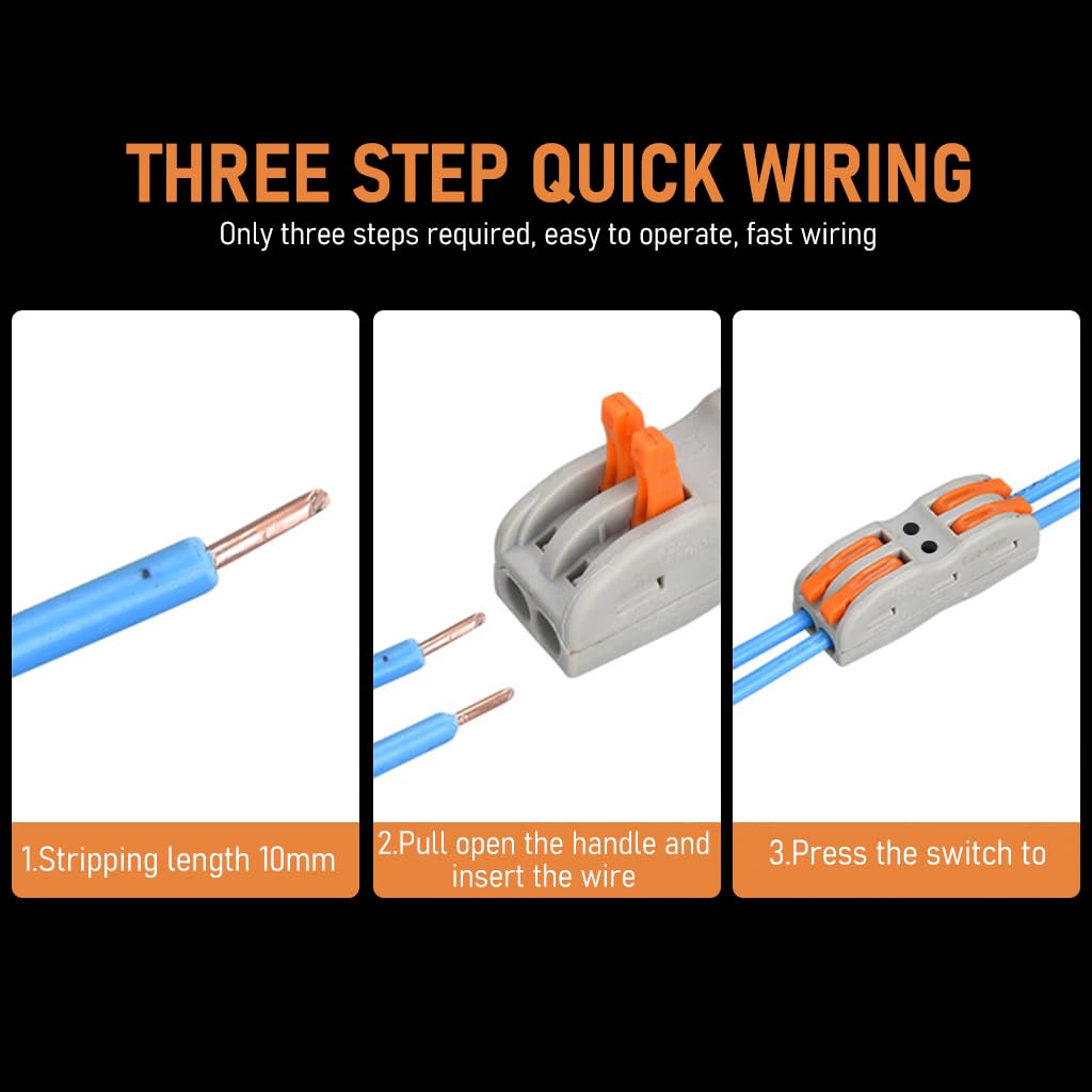 Serplex 20Pcs Wire Connector Kit 2 Circuit Inline Splices Cable Connector With Control Lever Compact Splicing Wire Jointer Cable Conductor Clamp Wire Connector Jointer Conductor For 28-12 Awg