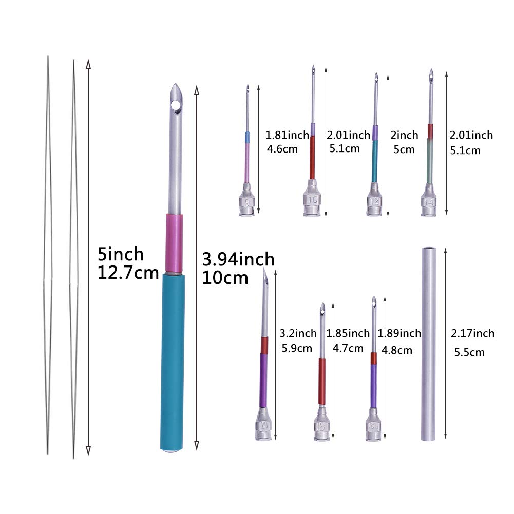 HASTHIP 15 Pcs Tufting Punch Needles Kit for Women Girl with Different Thickness Pinholes,Embroidery Stitching Punch Needle for Cross Stitch Tools Knitting Needle Art Handmaking Sewing