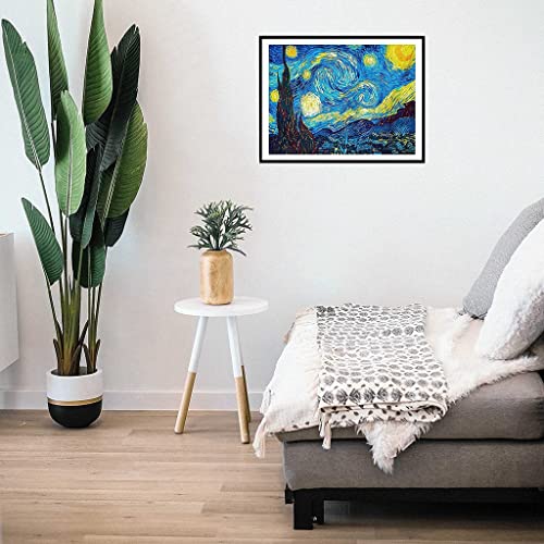 HASTHIP® Diamond Painting Kit 5D The Starry Night by Master Van Gogh Rhinestone Extremely Shiny Art Abstract Style Room Decoration 30cm x 40cm 3 PCS