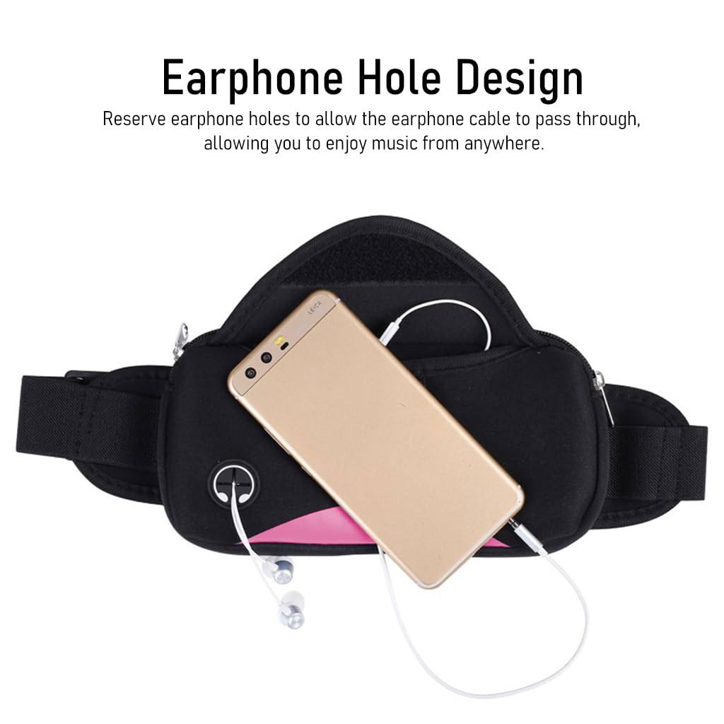 ZIBUYU Waist Bag for Women Stylish Slim Waterproof Women Fanny Bag for Travel with Adjustable Strap Waist Bag for Traveling, Walking, Cycling, Running, Hiking, Hold Mobile, Keys, Cards - Pink