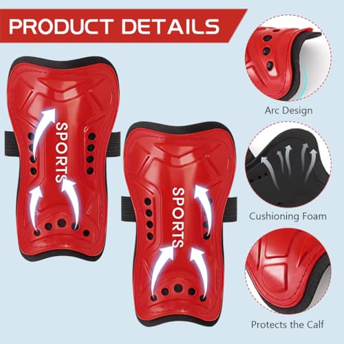 Proberos Sport Compression Sock Shin Guards Set 14 Inches Knee High Compression Sport Socks for Girls 5-10 Years Old Sweat Absorption High Elastic Long Sport Socks for Soccer, Basketball, Pink