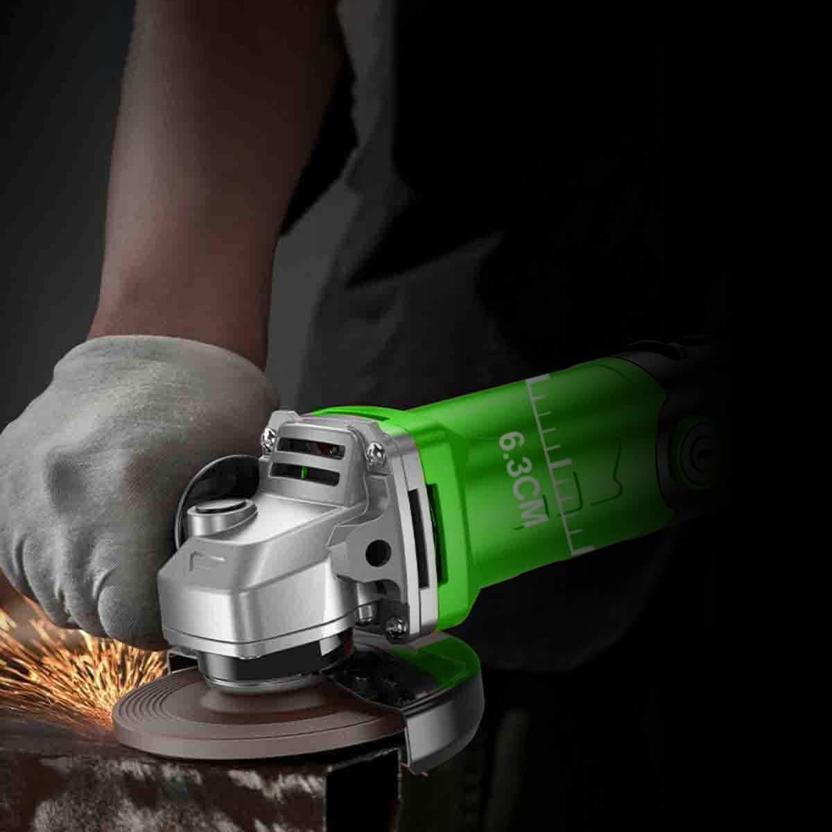 Serplex 850W Angle Grinder Machine for Grinding, Polishing and Cutting, Load 2000W Grinders Power Tools, 6 Speeds 11000 RPM Electric Metal Grinder with Handle, Wheel Guards, Etc