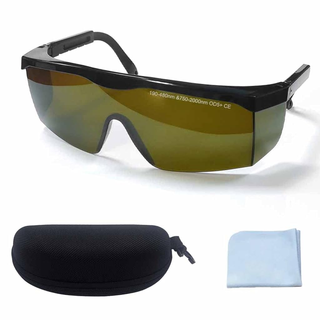 Serplex® Laser Safety Glasses IPL 190-480nm 750-2000nm Goggles Eye Protection for Beauty Machine Electric Hair Remover Marking with Wipe Cloth Box 3 PCS