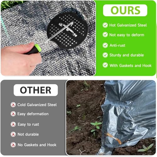 HASTHIP® 200PCS Metal U Pins Multi Use Landscape Fabric with Pin Holders Puller 7.87 Inches Staples for Landscaping Artificial Grass Weed Barrier Camping