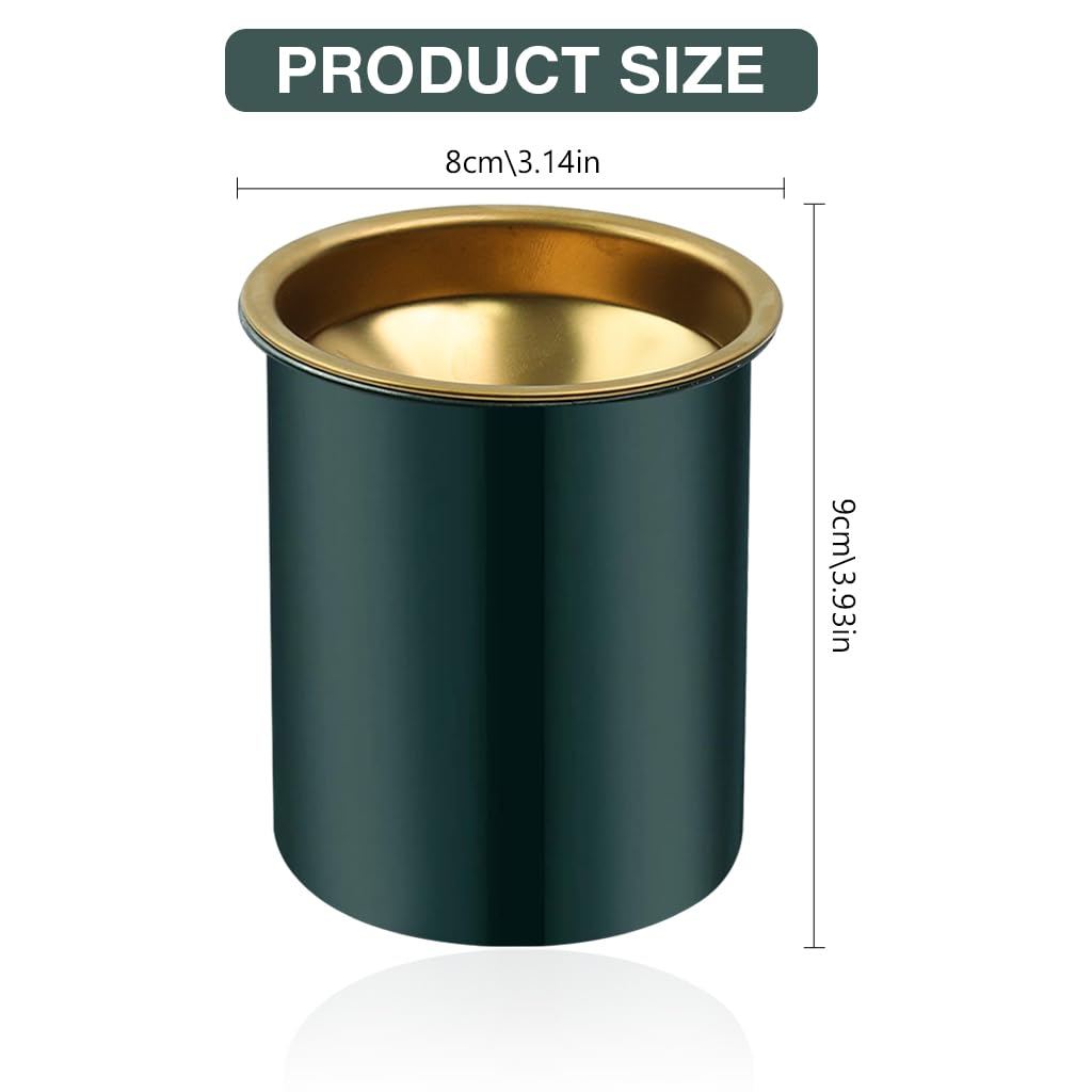 HASTHIP Car Ash Tray Stainless Steel Ashtray, Green Windproof Ashtray with Funnel Lid, Car Ash Tray Table Ash Tray for Home Office, 3.9 x3.9 x3.9 inches (Green)