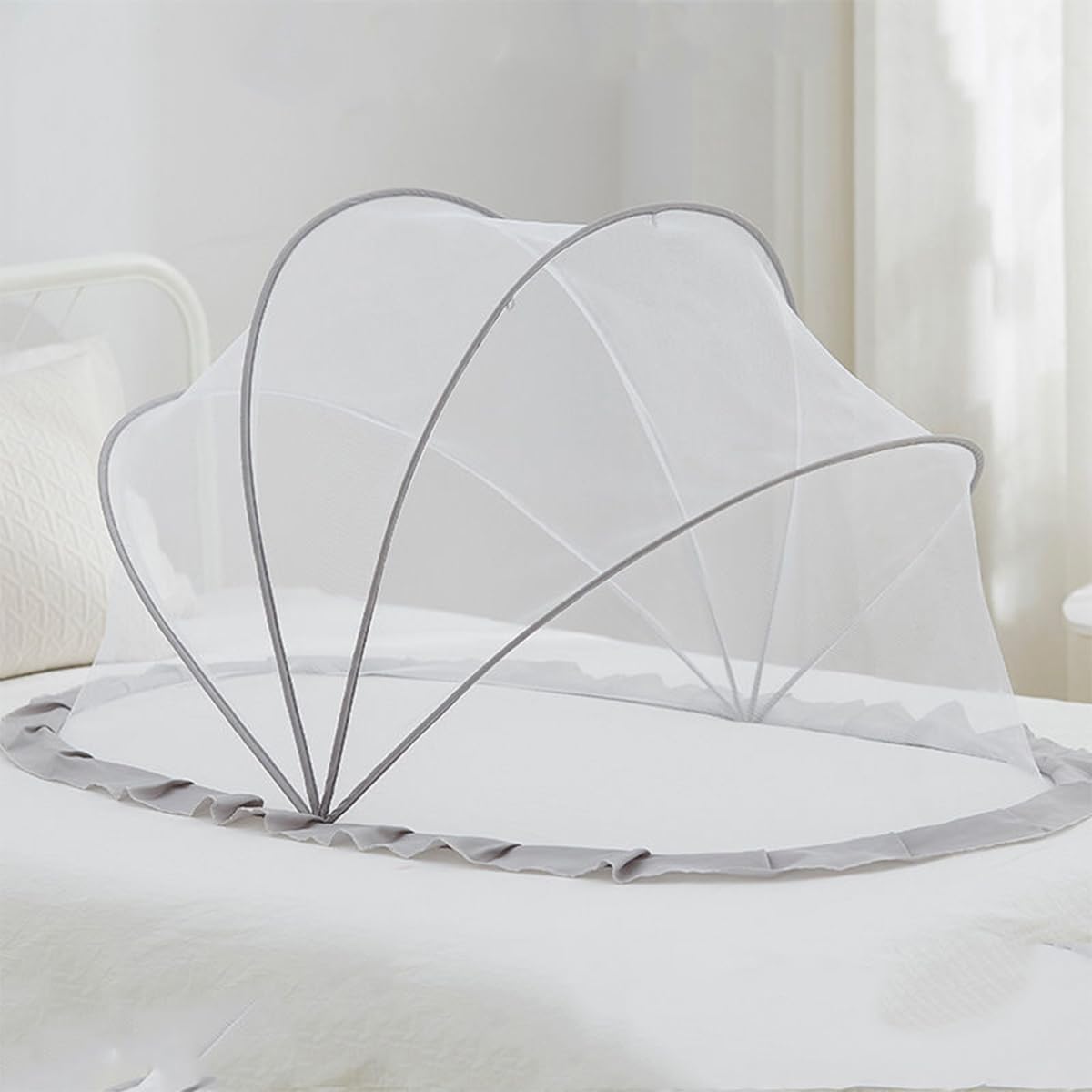 SNOWIE SOFT Mosquito Net for Baby, Foldable Baby Mosquito Net, Breathable and Transparent Mosquito Nets Canopy, Fits Most Cribs and Beds, Baby Mosquito Net for 0-5 Year Baby Newborn Baby Essentials