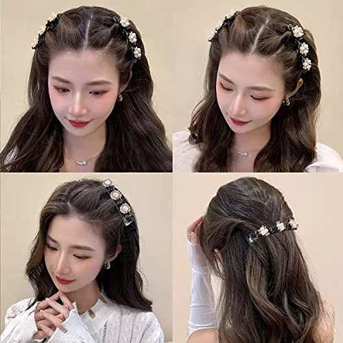 PALAY 4pcs Hair Braid Pearl Hair Clip for Girl Magic Hair Claw Clips Hair Barrettes Hair Accessories Hair Dressing for Teen Girls Braided Hair Clip ashion Hairdressing Styling Tool Hairpins