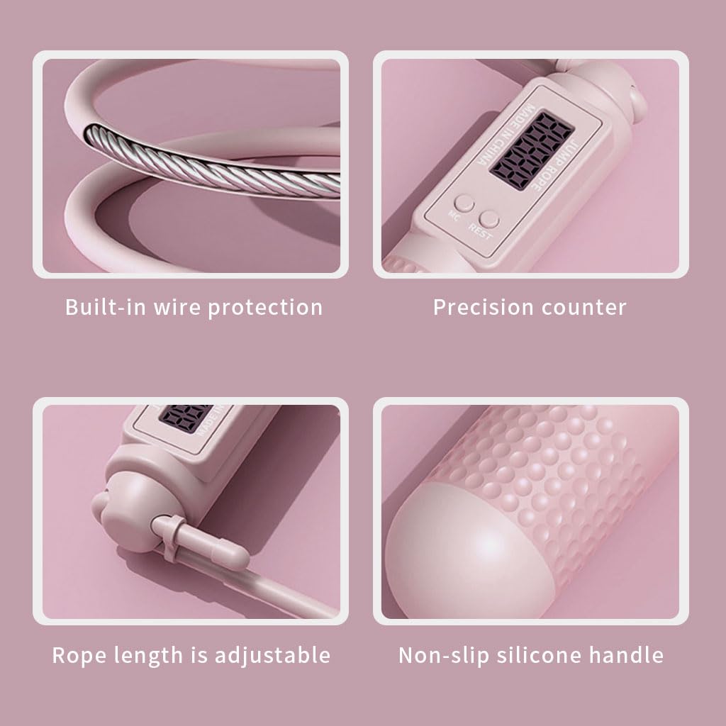 Optifit 2 in 1 Skipping Rope for Men Women Kids with Counter, Smart Jumping Rope with Durable Wire Rope and Cordless Ball, Cordless Skiping Row for Workout & Weight Loss