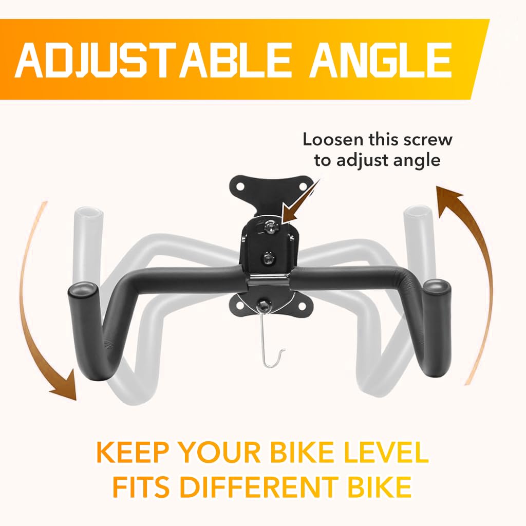 Proberos Bike Cycle Wall Mount Stand Rack, Garage Bike Rack Wall Mount Organizer Bicycle Hanger Storage System, Retractable Wall Mounted Rack for MBT, Road Bike, Kids Bike Indoor Storage