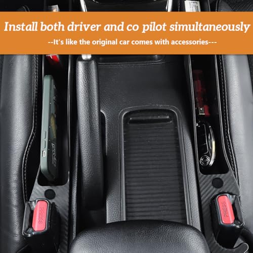 STHIRA® 4PCS Car Seat Gap Filler Organizer Universal Fit for Cars SUVs Trucks 16.5 Inch Anti-Drop Front Seat with Phone Charging Cable Hole Easy Clean Prevents Item Loss