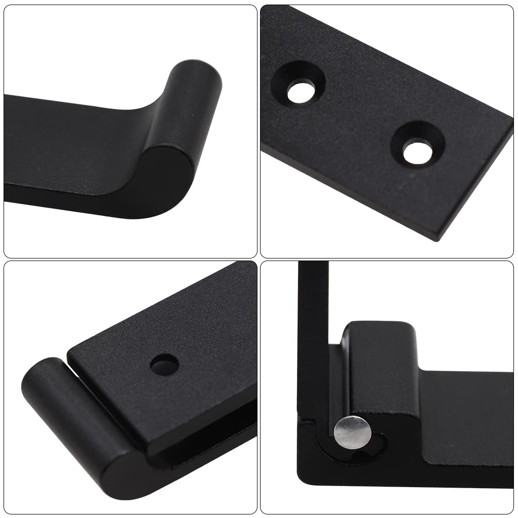 HASTHIP 2Pcs Folding Coat Hooks, Matte Black Wall Hooks for Hanging Coats Bathroom Towel Hooks Hardware, Heavy Duty Alloy Wall Hooks for Clothes, Bag, Hat, Towel, Bag, Backpack (Black)