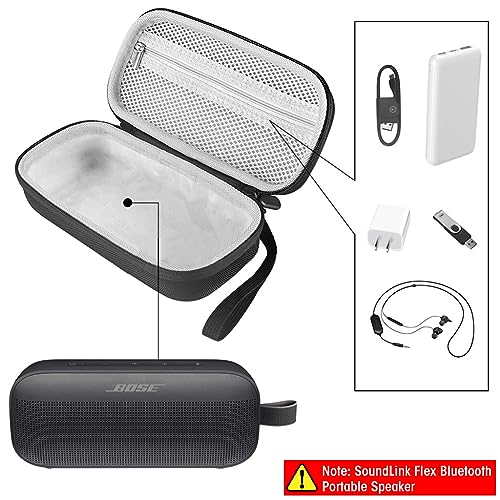 ZIBUYU® Carring Case for Bose SoundLink Flex Storage with Hand Strap Hard EVA Protective for Wireless Bluetooth Speaker Not Included 3PCS