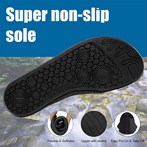 PALAY Water Shoes for Men Women Quick Dry Barefoot Beach Shoes, Outdoor Thicken Anti-slip TPR Rubber Sole Breathable Aqua Socks for Surfing Yoga Indoor Fitness (US 7-7.5 Men/8-8.5 Women)