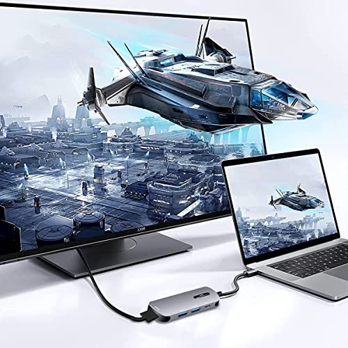 Verilux® USB C HUB 4 in 1 to HDMI Adapter with 4K 30Hz HDMI 2.0 3.0 Multiple Port Type for Laptop with PD 100W Data 20CM Long Cable MacBook Pro Air 3 PCS