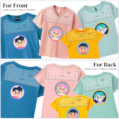 HASTHIP 8Pcs Basic T-Shirt Alignment Rulers Collar Alignment Guides with Scales Basic Collar Pattern Guides PVC Transparent Alignment Ruler for Centering Clothing Design