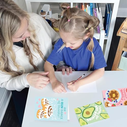 OFIFO® Colorful Thank You Cards with Envelopes 12 Unique Designs Blank Small Suitable for Teachers Employees Graduation Farewell Festive Occasions 12.7cmx17.8cm 3PCS
