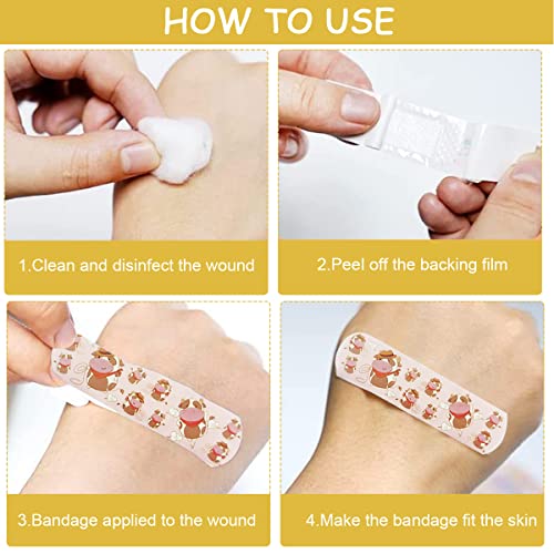 MAYCREATE 120 Pcs Band Aid Kids Waterproof Band Aid Strips Breathable Children's Printed Cartoon Band-Aid Mini Cute Stretch Hemostatic Stickers Combo Set