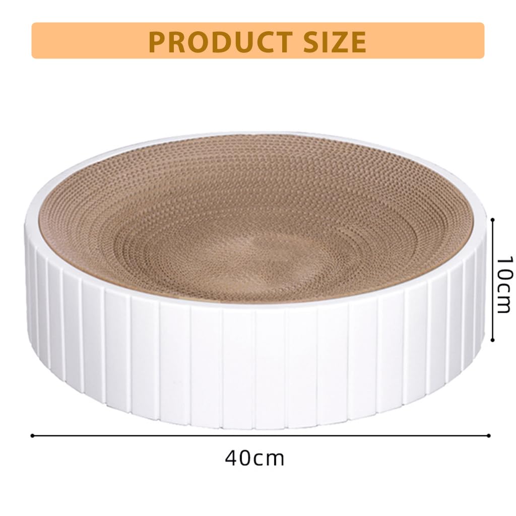Qpets Cat Scratching Stool Cat Scratcher 15.7 inches Round Cat Scratcher Stool Corrugated Hard Cardboard Cat Scratcher Bed Anti-Slip Cat Bed Durable Cat Scratcher Toy