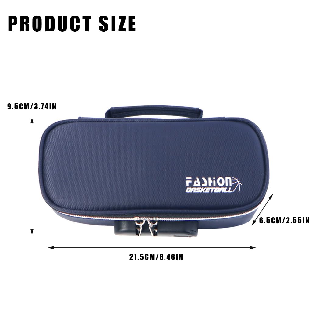 HASTHIP Large Capacity Pencil Case with Combination Lock, 4 Layer Compartments Big Capacity Pencil Pouch for Boys Girls, Waterproof Pencil Box with Pen Insert Compartment for School (Blue)
