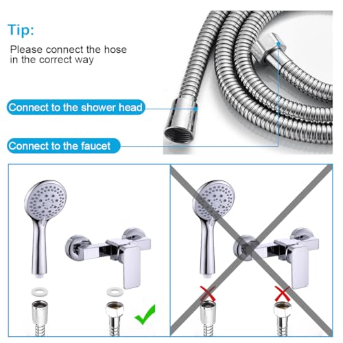 HASTHIP® 2-Piece -59 inch Stainless Steel Metal Hose Inlet and Outlet