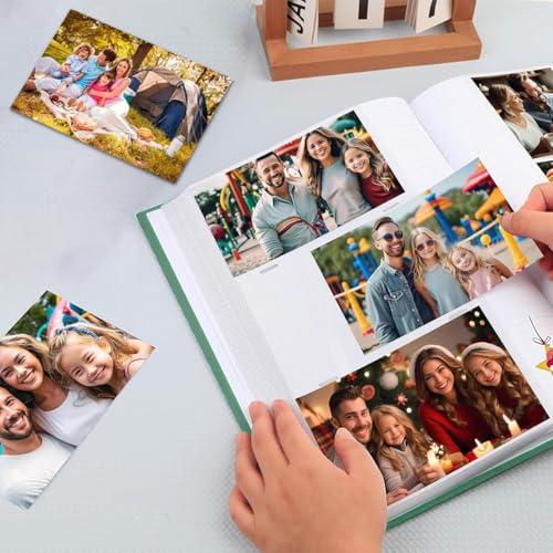 HASTHIP® Photo Album Collection Scrapbook Hardcover Linen 300 Pockets for 4x6 Photos Family Baby Memory Book Customizable Keepsake Travel Kids Anniversary 3PCS