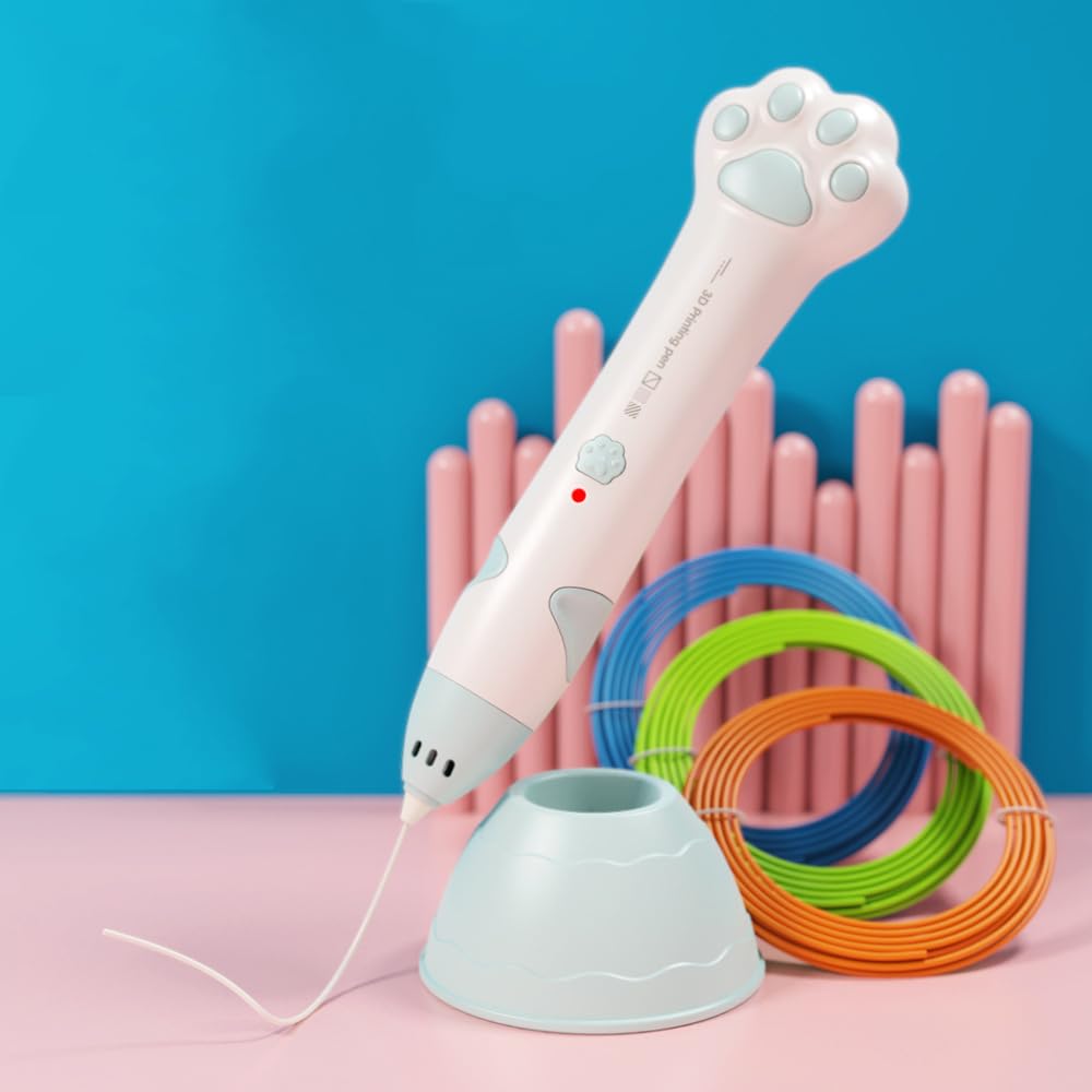 Serplex 3D Pen For Kids, USB Wireless 3D Pen With 3 Roll 6m Long 3D Pen Filament, Doodle Gadgets For Students Magical Pen Cat Paw Cute Pens Fancy Pen 3d Pen Kids Drawing Gadget