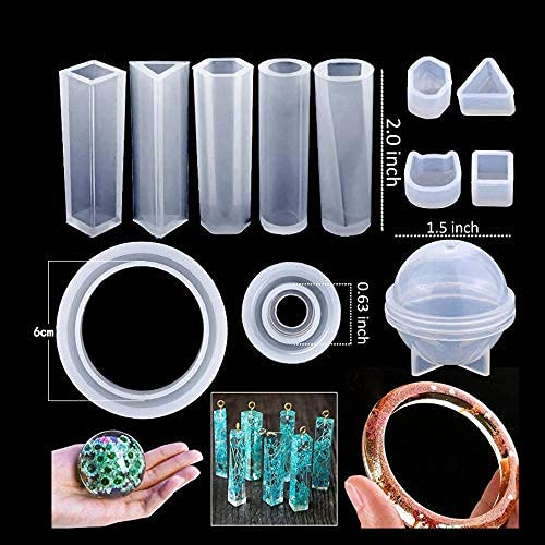 HASTHIP 109 PCS Silicone Resin Moulds for Jewellery Making with a Storage Bag, Epoxy Resin Moulds, Jewelry Casting Molds Craft DIY Set