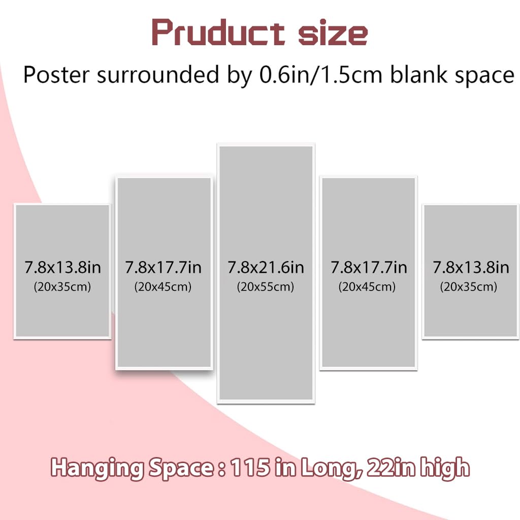 HASTHIP Anime Poster - 5 Piece Canvas Wall Art One Piece Manga Wall Posters, Home Decor Items for Living Room, Painting for Wall Decoration, Wall Decoration Items for Living Room, No Wooden Frame